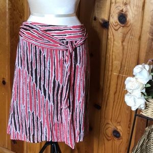 Tex by Max Azria striped skirt orange/brown/beige